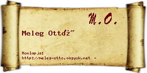 Meleg Ottó névjegykártya